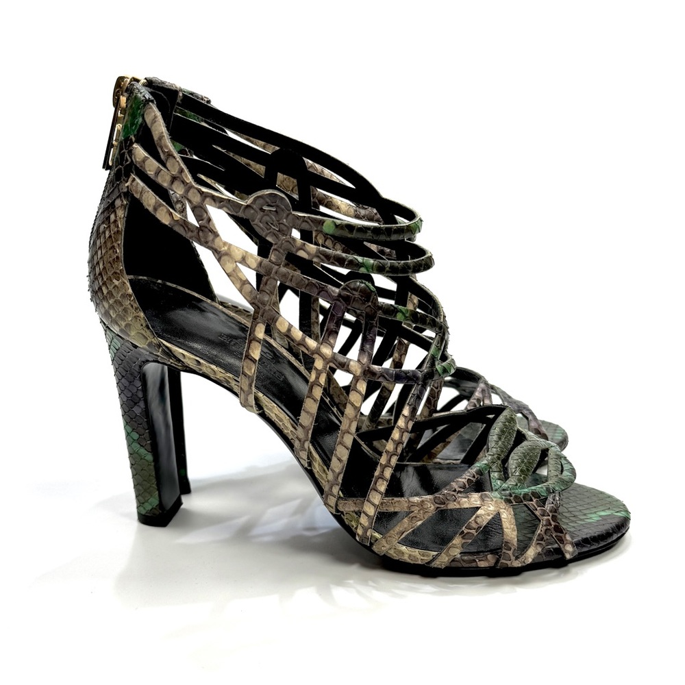 Hermes Python Strappy Heel Sandal